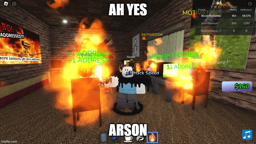 AH YES; ARSON | made w/ Imgflip meme maker