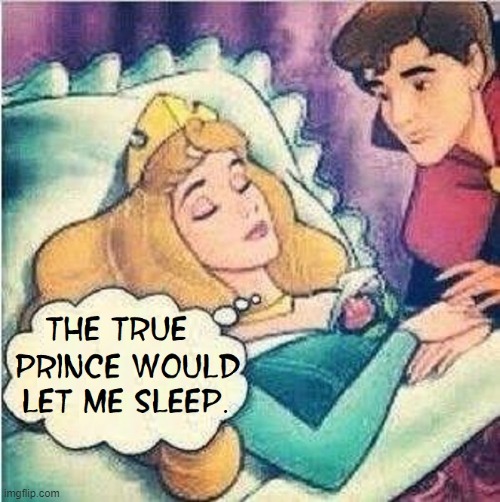 THINK.... the name is SLEEPING BEAUTY | image tagged in vince vance,sleeping beauty,comics,cartoons,memes,prince charming | made w/ Imgflip meme maker