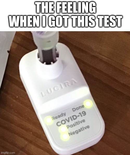 Credit to my friend AU_48, they took the picture with me, this is a little old tho | THE FEELING WHEN I GOT THIS TEST | image tagged in you had one job,blud,huh,covid test | made w/ Imgflip meme maker