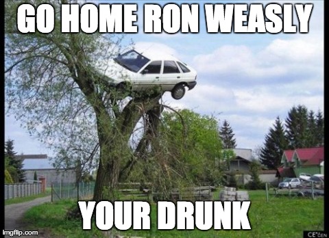 Secure Parking Meme | GO HOME RON WEASLY YOUR DRUNK | image tagged in memes,secure parking | made w/ Imgflip meme maker