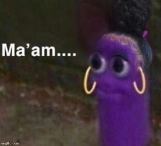WHAAAT I JUST REAKISED IT HAS HAIR OR SOMETHING WHAT EVEN IS THIS | image tagged in maam | made w/ Imgflip meme maker
