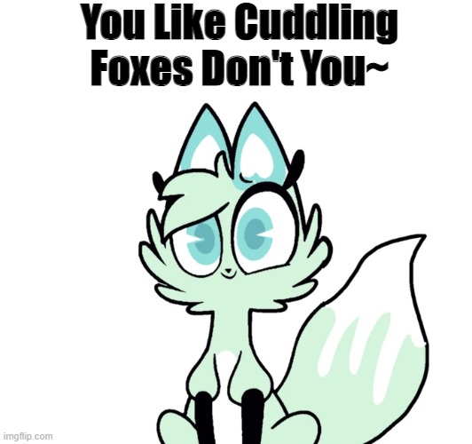 Fox Cuddler (Art By Kyra Kupetsky) | You Like Cuddling Foxes Don't You~ | image tagged in furry,fox,chikn nuggit,wholesome,pro-fandom,boy kisser | made w/ Imgflip meme maker
