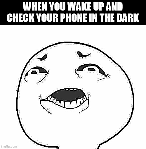 *hisses* | WHEN YOU WAKE UP AND CHECK YOUR PHONE IN THE DARK | image tagged in i'm blind now | made w/ Imgflip meme maker