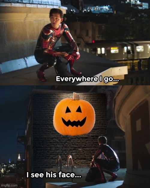 Everywhere I go I see his face | image tagged in everywhere i go i see his face,pumpkin,halloween | made w/ Imgflip meme maker