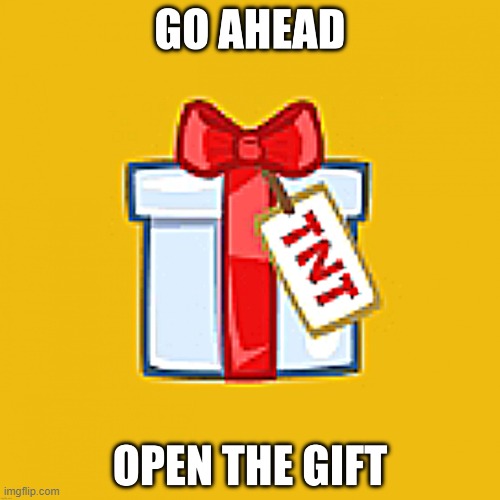 Open the gift | image tagged in open the gift | made w/ Imgflip meme maker