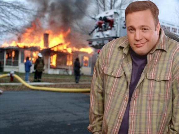 High Quality Kevin James Disaster Girl Blank Meme Template