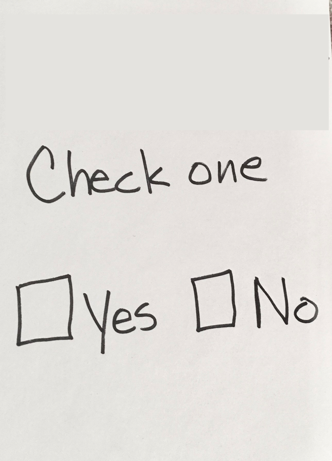 High Quality check one yes or no Blank Meme Template