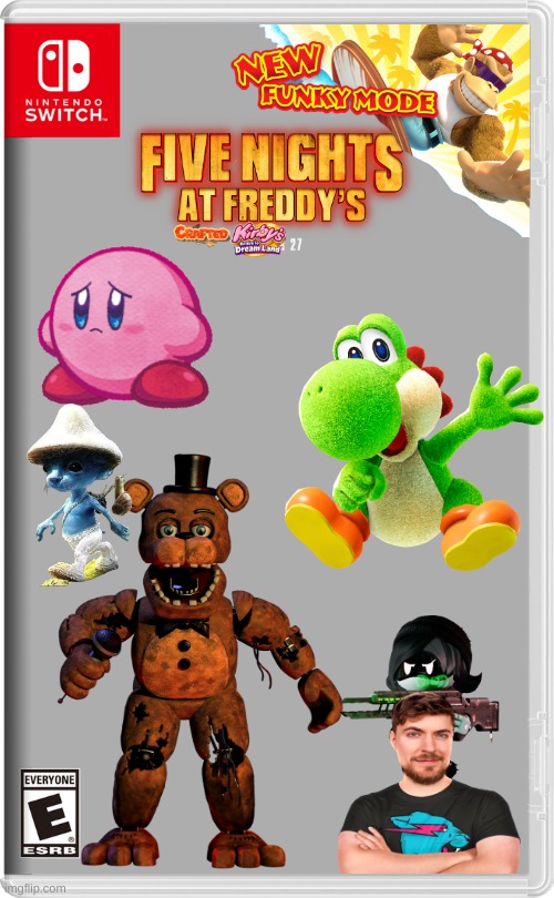 new game | image tagged in fnaf,kirby,yoshi,murder drones,new feature,fnaf2 | made w/ Imgflip meme maker