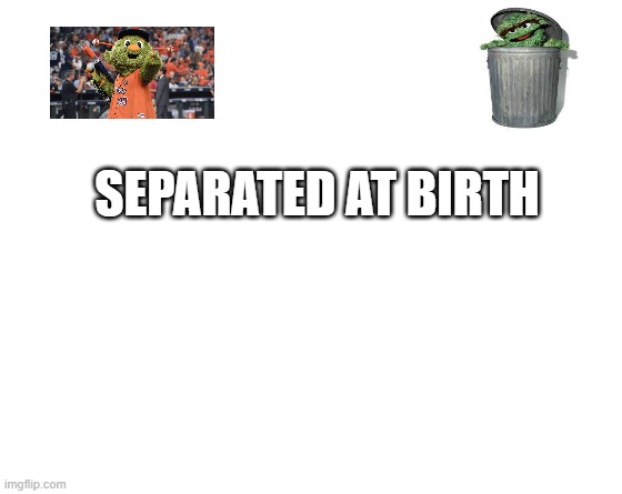 Astros Oscar the Grouch | SEPARATED AT BIRTH | image tagged in make your own meme | made w/ Imgflip meme maker