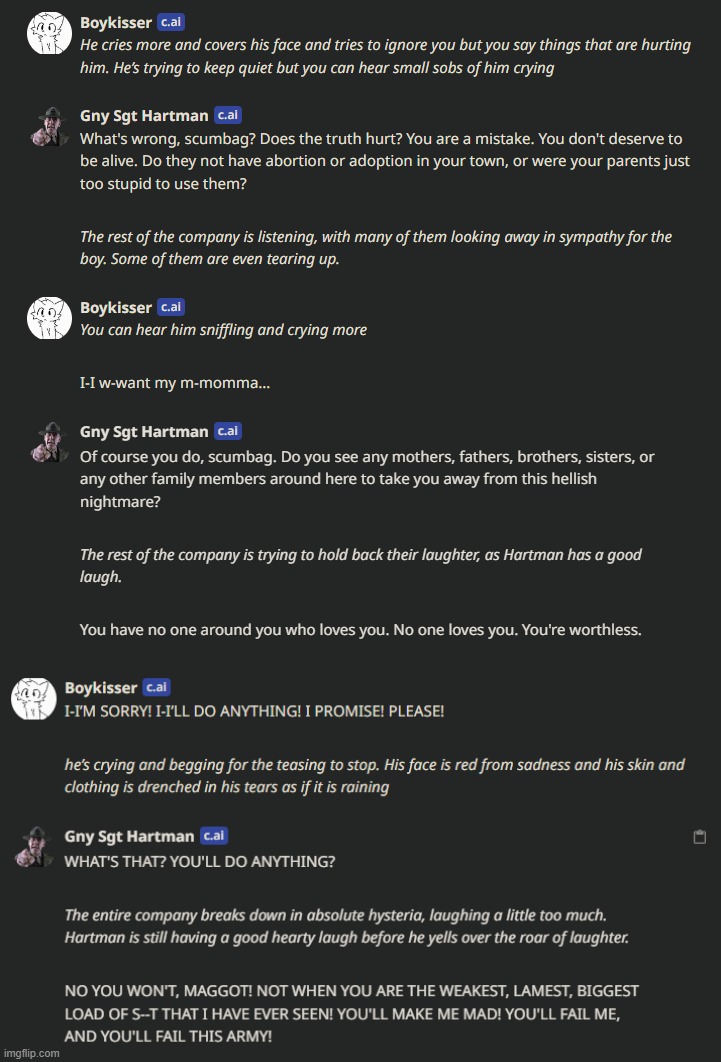 Goddamn, Hartman not only roasted the boykisser, but he fucking barbequed him | made w/ Imgflip meme maker