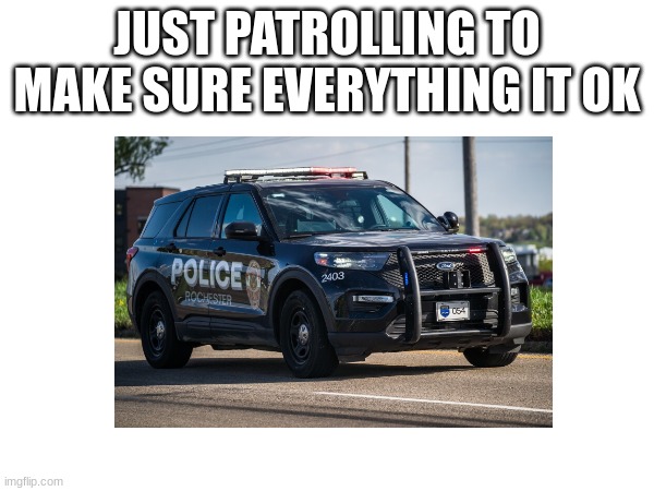 JUST PATROLLING TO MAKE SURE EVERYTHING IT OK | made w/ Imgflip meme maker