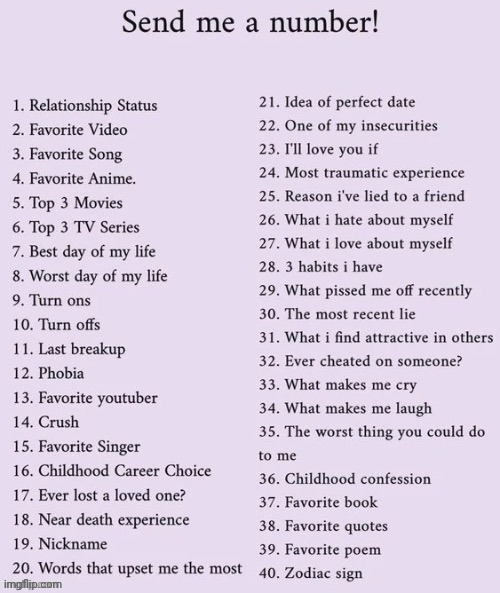 send me a number - Imgflip