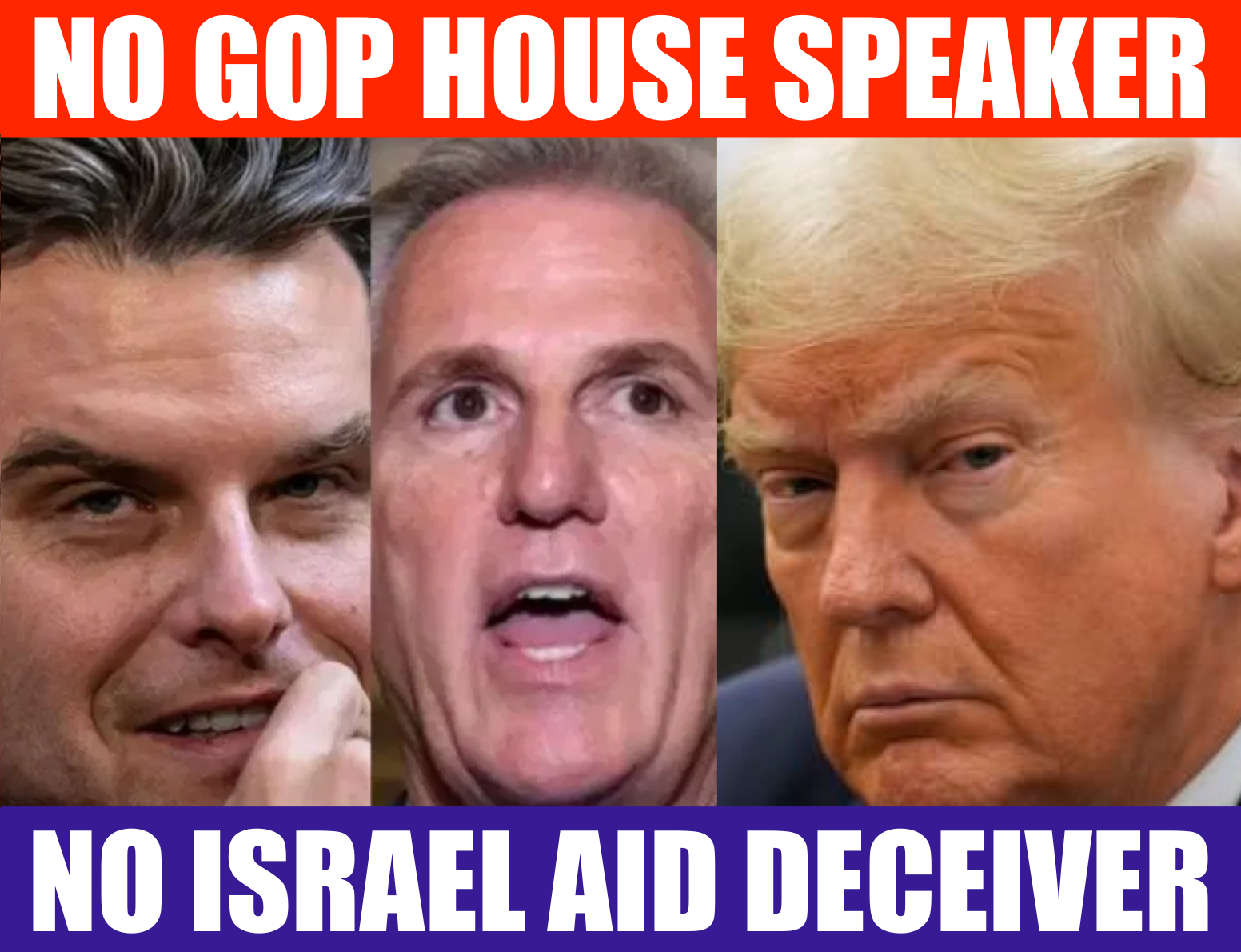 High Quality No GOP House Speaker No Israel Aid Deceiver Meme Blank Meme Template