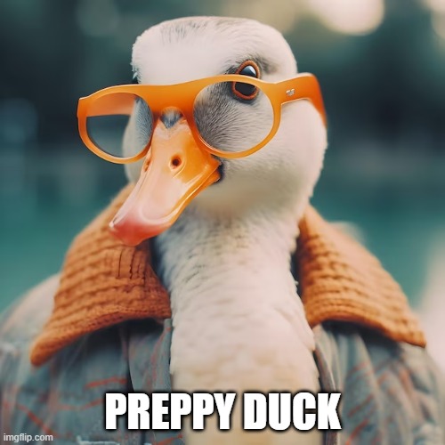 Prep | PREPPY DUCK | image tagged in funny duck | made w/ Imgflip meme maker