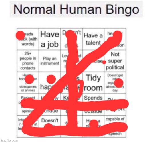 Normal human bingo | image tagged in normal human bingo | made w/ Imgflip meme maker