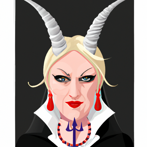 Marine le Pen with devil horns Blank Meme Template