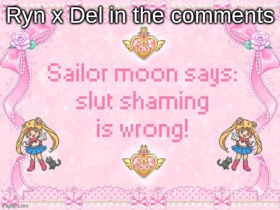It's mad funny | Ryn x Del in the comments | image tagged in sailor moon says | made w/ Imgflip meme maker
