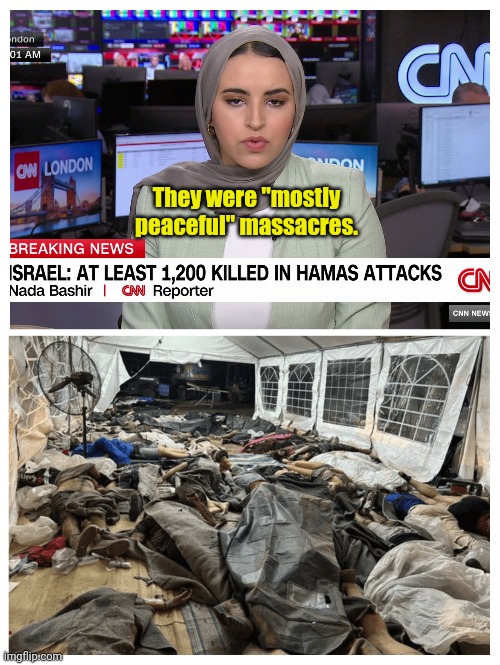 Never fear, Israel... MSM has got your back! | They were "mostly peaceful" massacres. | made w/ Imgflip meme maker