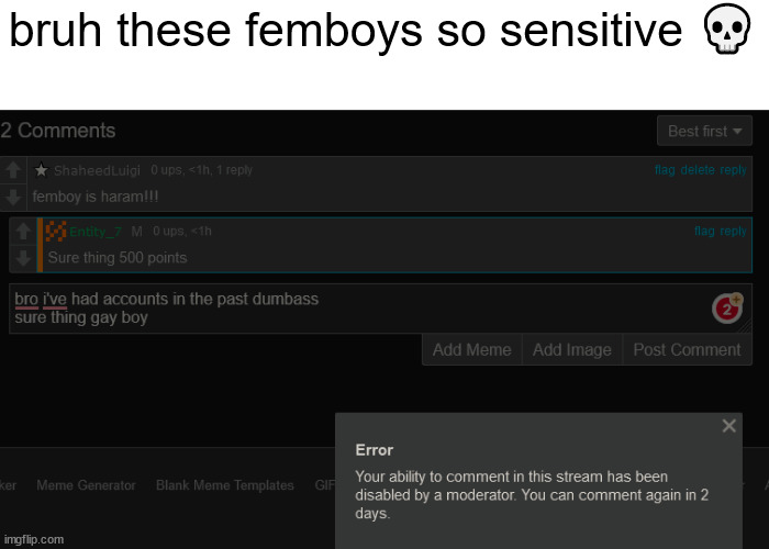 L femboys | bruh these femboys so sensitive 💀 | made w/ Imgflip meme maker