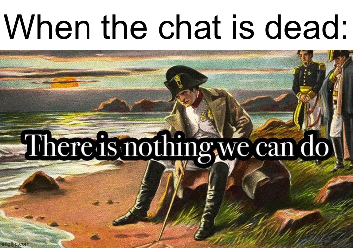 There is nothing we can do | When the chat is dead: | image tagged in there is nothing we can do | made w/ Imgflip meme maker