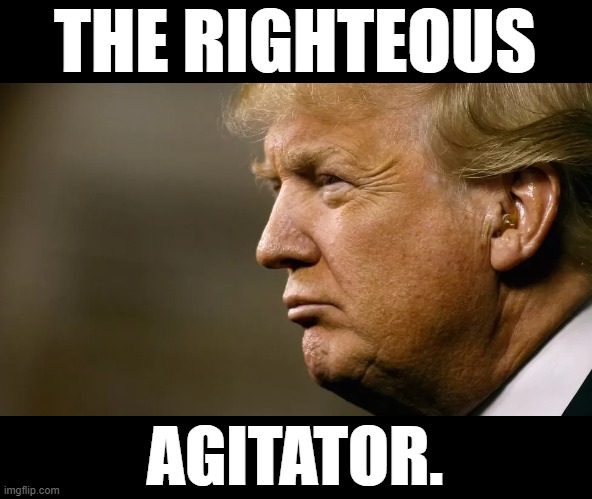 No one can turn the DC establishment on its head like the Mighty DJT!! | THE RIGHTEOUS; AGITATOR. | image tagged in donald trump,donald trump approves | made w/ Imgflip meme maker