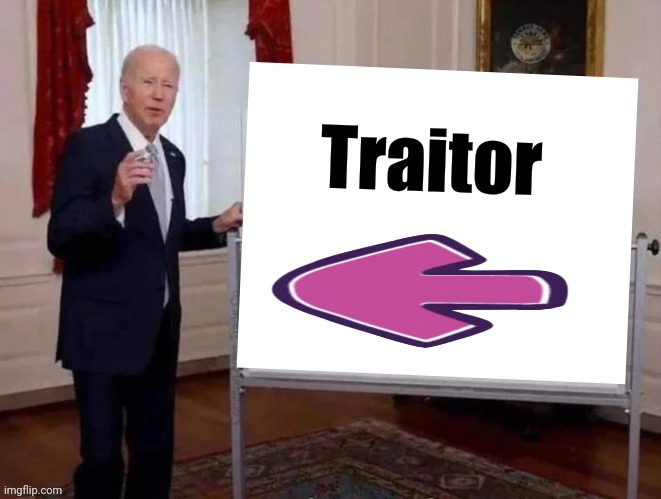 Joe tries to explain | Traitor | image tagged in joe tries to explain | made w/ Imgflip meme maker