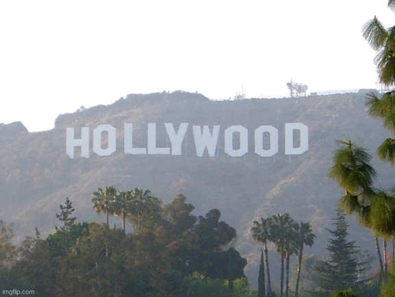 Hollywood sign transparent background Blank Meme Template