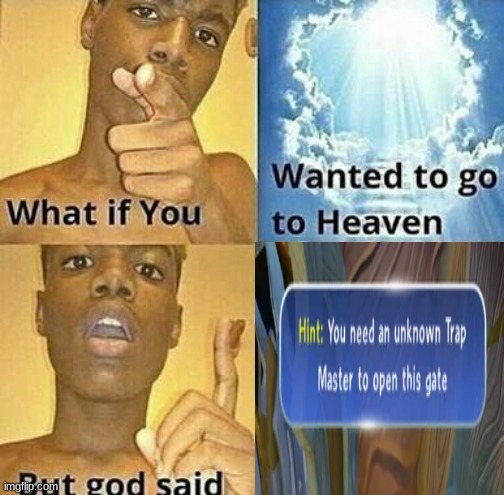 What if you wanted to go to Heaven | image tagged in what if you-but god said,skylanders,teehee,you have been eternally blessed for reading the tags | made w/ Imgflip meme maker