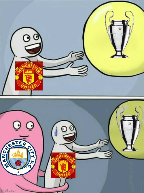 Man United UCL Chances | image tagged in memes,running away balloon | made w/ Imgflip meme maker