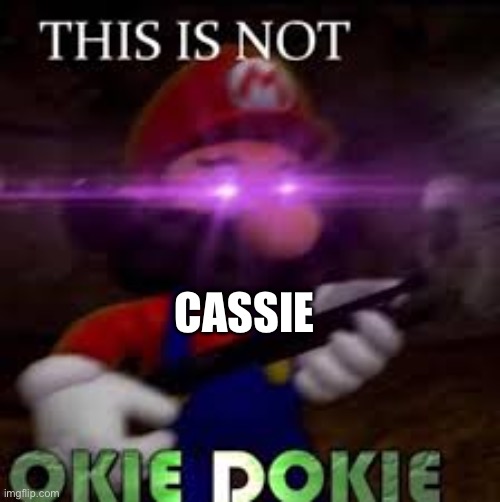 This is not okie dokie | CASSIE | image tagged in this is not okie dokie | made w/ Imgflip meme maker