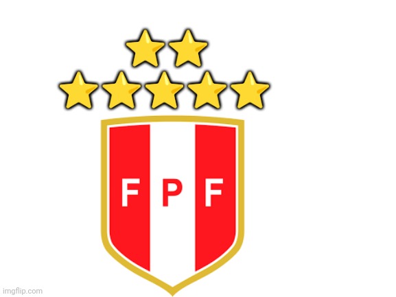 Peru fc logo with 7 stars (7 world league victorys 1935-2015) | ⭐⭐; ⭐⭐⭐⭐⭐ | image tagged in blank white template | made w/ Imgflip meme maker