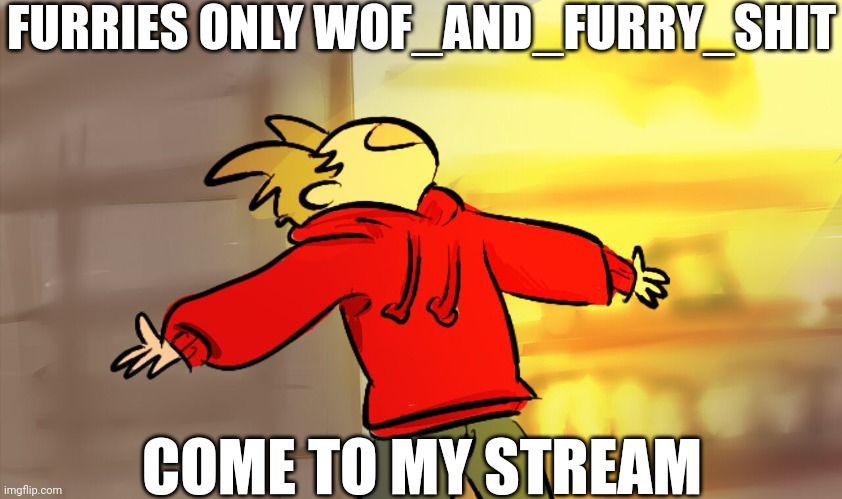 tord woah | FURRIES ONLY WOF_AND_FURRY_SHIT; COME TO MY STREAM | image tagged in tord woah | made w/ Imgflip meme maker