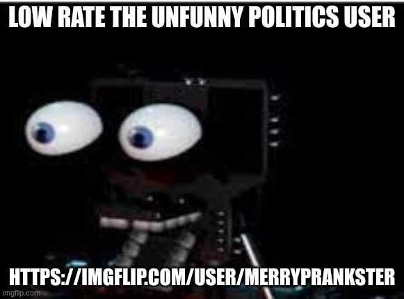 PERSONALITY?!?!?!?!?! | LOW RATE THE UNFUNNY POLITICS USER; HTTPS://IMGFLIP.COM/USER/MERRYPRANKSTER | image tagged in personality | made w/ Imgflip meme maker