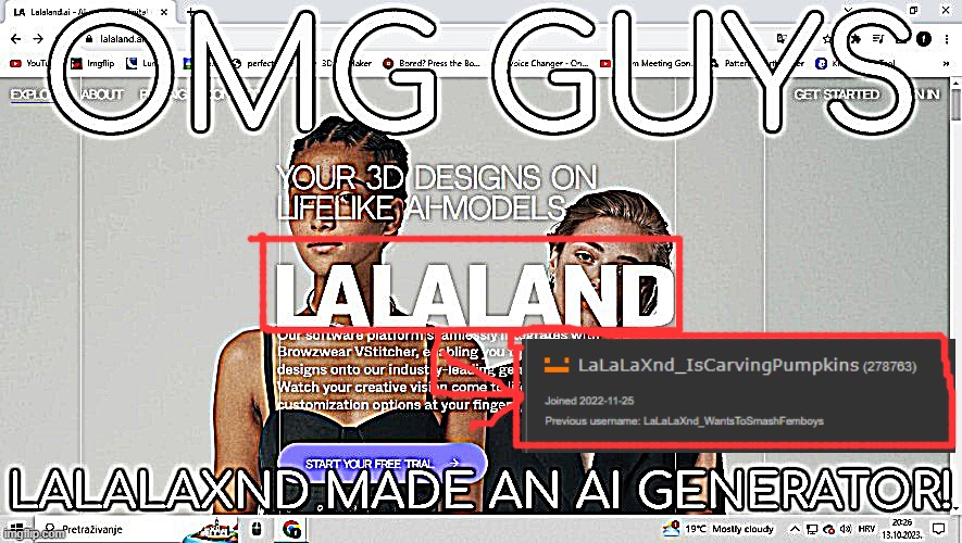 OMG GUYS I FOUND LALA'S WEBSTIE OMG OMG OMG OMG | made w/ Imgflip meme maker