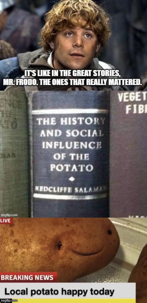 Potato | image tagged in local potato happy today,potato,history,society | made w/ Imgflip meme maker