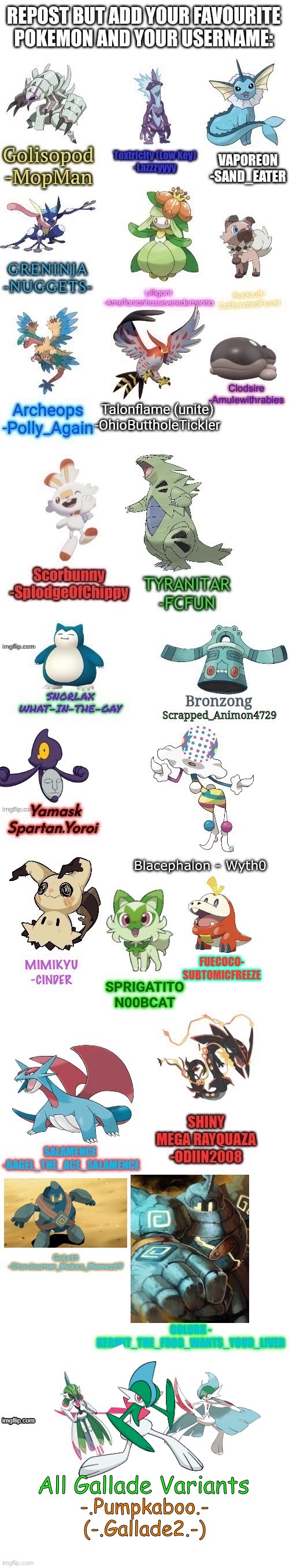 Repost with favorite Pokémon Blank Meme Template