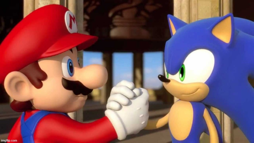 Mario and Sonic | image tagged in mario and sonic | made w/ Imgflip meme maker