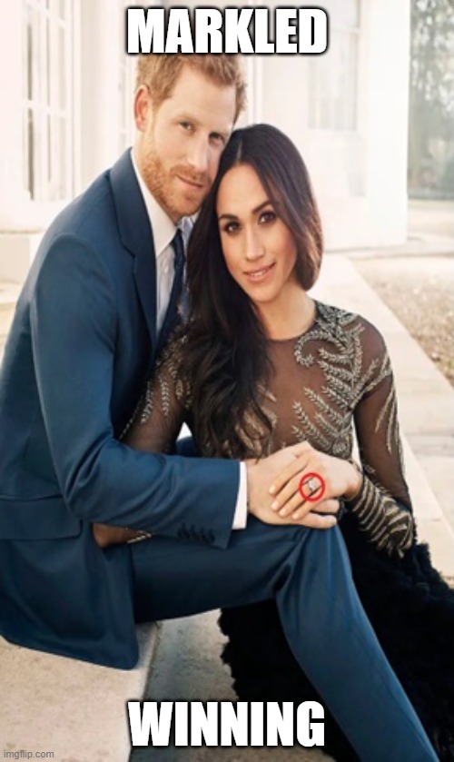 Prince Harry and Meghan Markle | MARKLED; WINNING | image tagged in prince harry,meghan markle,harry and meghan | made w/ Imgflip meme maker