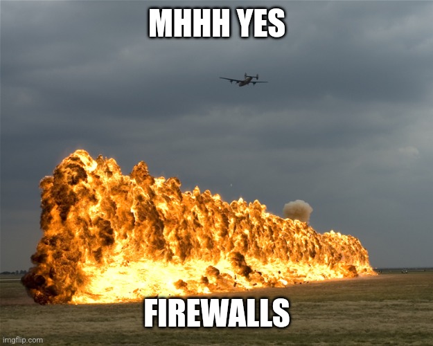 Firewall | MHHH YES FIREWALLS | image tagged in firewall | made w/ Imgflip meme maker