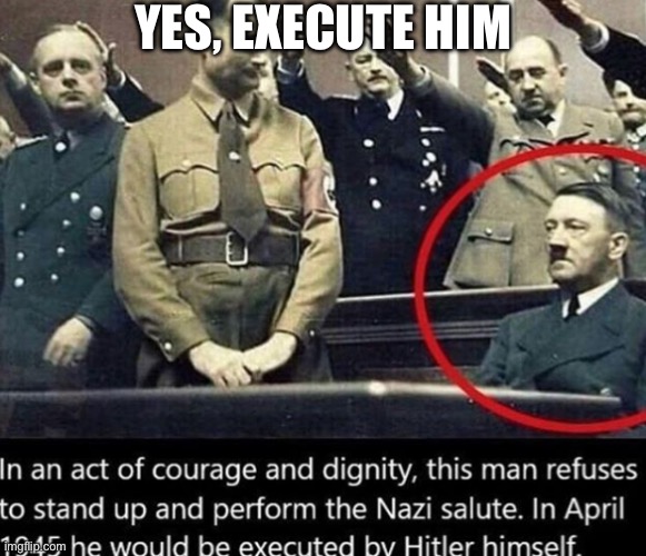 Anti nazi german | YES, EXECUTE HIM | image tagged in anti nazi german | made w/ Imgflip meme maker