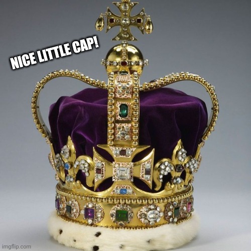 NICE LITTLE CAP! | image tagged in crown | made w/ Imgflip meme maker