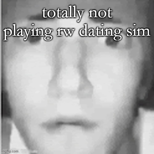 fear | totally not playing rw dating sim | image tagged in fear | made w/ Imgflip meme maker