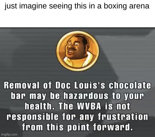 duck this one! *destroys the multiverse* | just imagine seeing this in a boxing arena | image tagged in health warning punch out | made w/ Imgflip meme maker