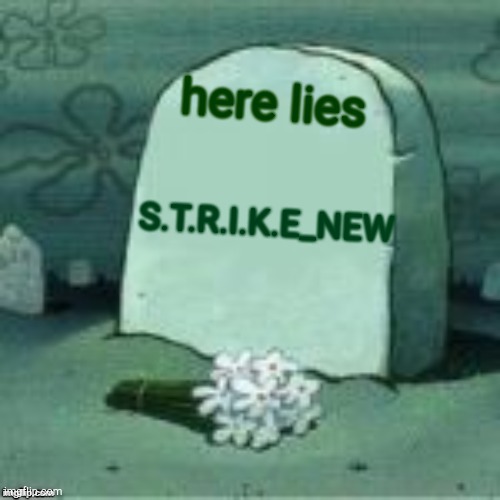 Here Lies X | S.T.R.I.K.E_NEW here lies | image tagged in here lies x | made w/ Imgflip meme maker