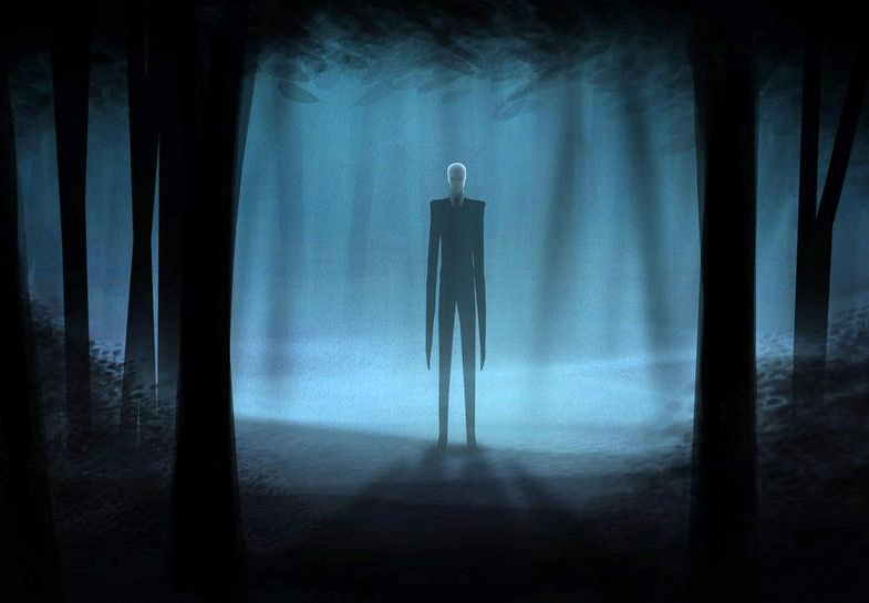 High Quality Slender Man in Forest Blank Meme Template