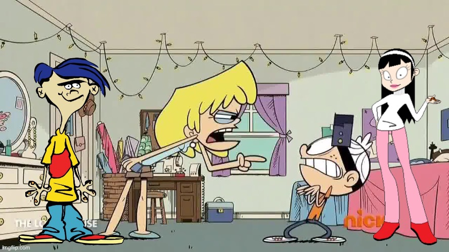 Rolf and Nat Help Lincoln When Lori Turns Him into a Human Pretzel | image tagged in the loud house,boy,girl,lori loud,lincoln loud,rolf | made w/ Imgflip meme maker