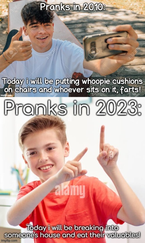 2010 pranks are better than our current pranks. | made w/ Imgflip meme maker