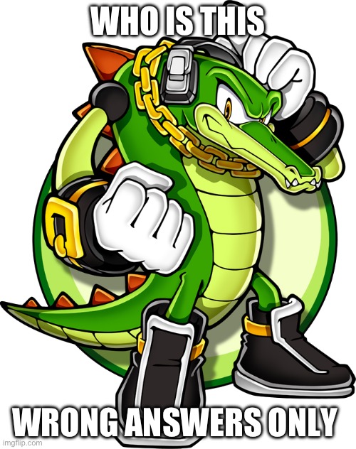 Vector the Crocodile | WHO IS THIS; WRONG ANSWERS ONLY | image tagged in vector the crocodile | made w/ Imgflip meme maker
