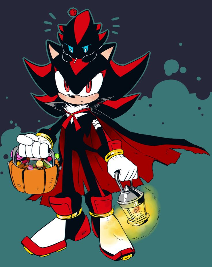 shadow and his chao celebrate halloween Blank Meme Template