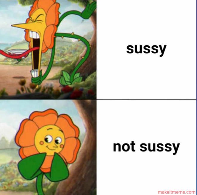 High Quality Cuphead flower Blank Meme Template